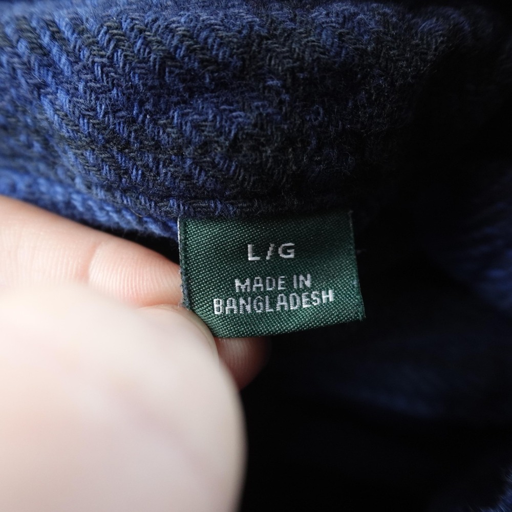 Orvis Shirt Mens L Blue Plaid Flannel Shacket Jacket Heavy Button Up Outdoor Top - Picture 5 of 12